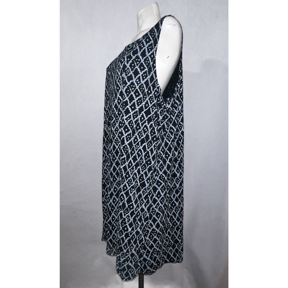 FRESH PRODUCE Women's Plus Size 2X Blue Print Sleeveless 100% Cotton Tank Dress - Picture 4 of 6